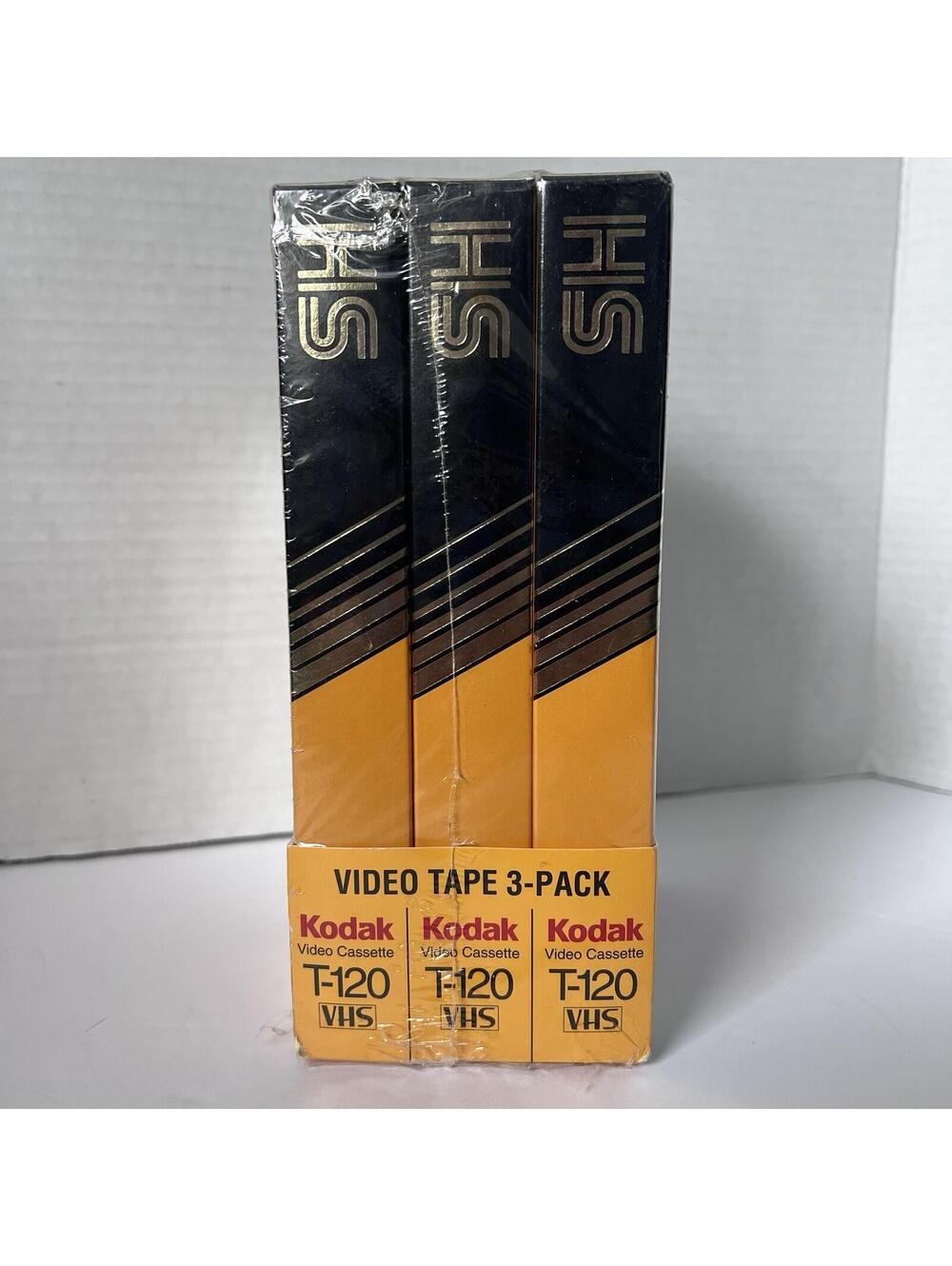KODAK 3-Pack Video Cassette T-120 Blank VHS HIGH STANDARD Tapes New Sealed